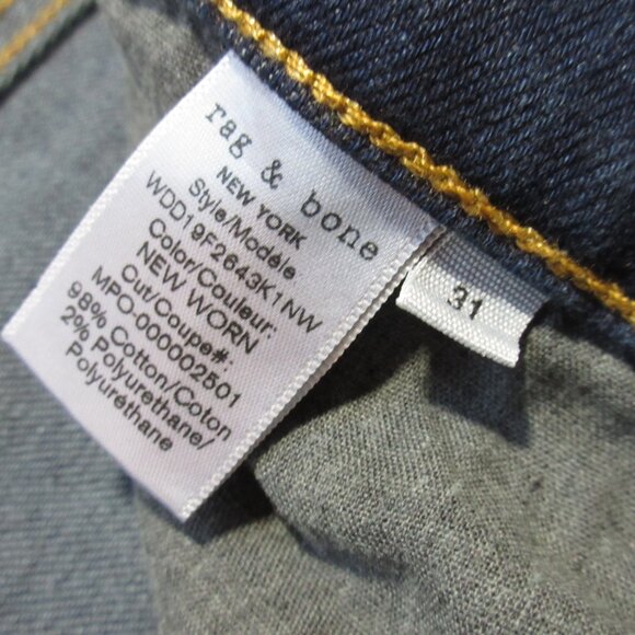 NWT rag & bone Dre in New Worn Low Rise Slim Boyfriend Stretch Jeans 31 - Picture 6 of 8